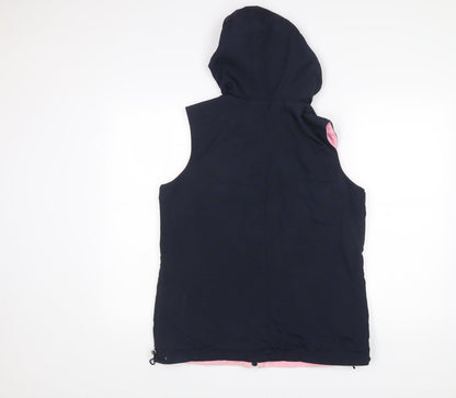 Cotton Traders Womens Blue Hooded Waistcoat Size 14 Outdoor Zip