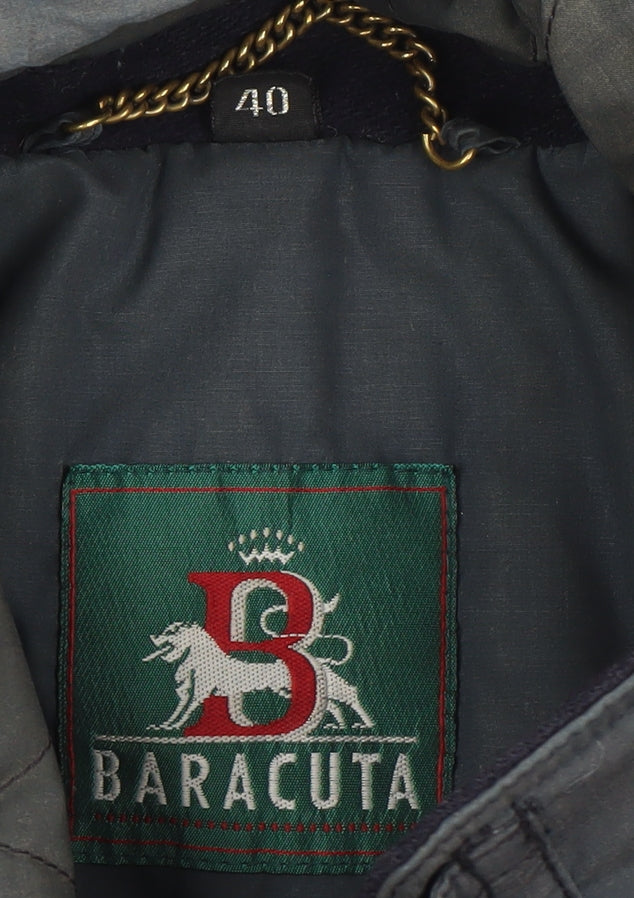 Baracuta Men's Blue Parka Jacket Size 40 Regular Hooded Lined