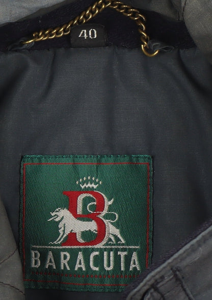 Baracuta Men's Blue Parka Jacket Size 40 Regular Hooded Lined