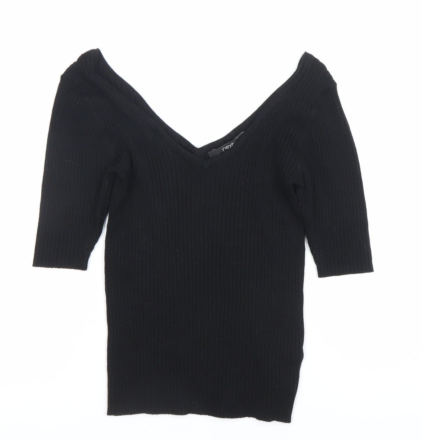 Womens UK Size 8 NEXT Black Basic Blouse