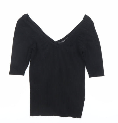 Womens UK Size 8 NEXT Black Basic Blouse