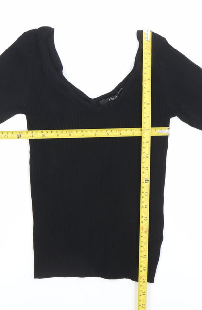 Womens UK Size 8 NEXT Black Basic Blouse