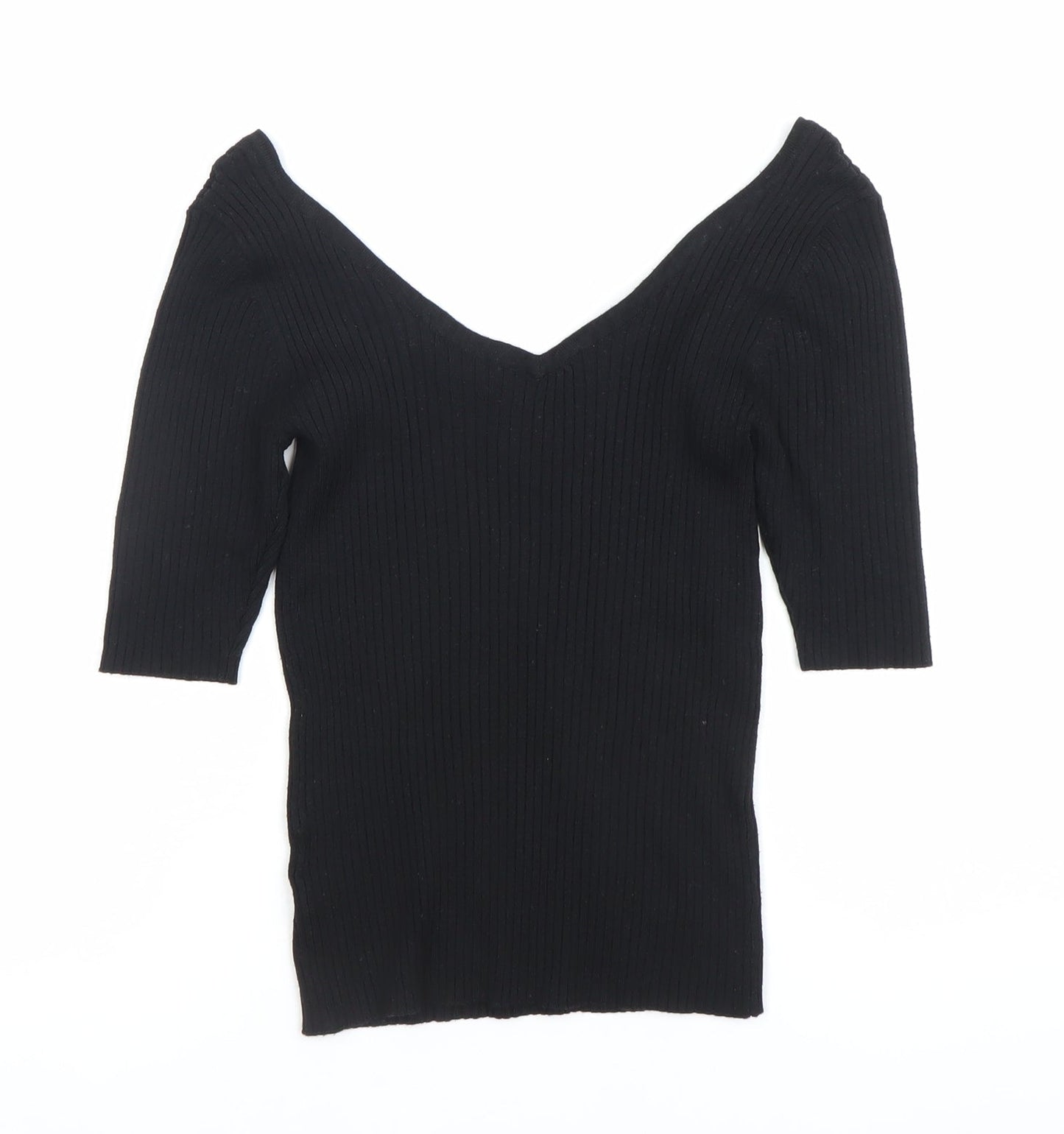 Womens UK Size 8 NEXT Black Basic Blouse
