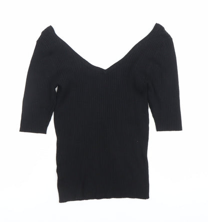 Womens UK Size 8 NEXT Black Basic Blouse