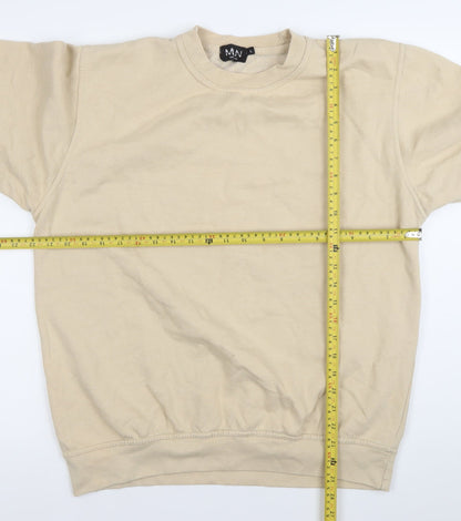 Mens UK Size L boohooMAN Beige Pullover Sweatshirt