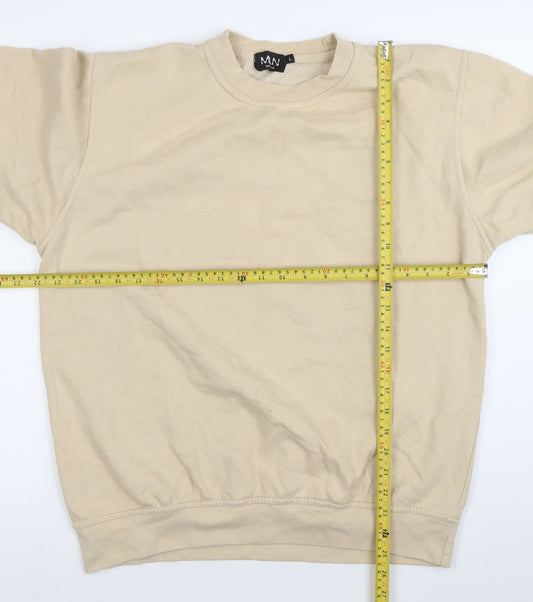 Mens UK Size L boohooMAN Beige Pullover Sweatshirt