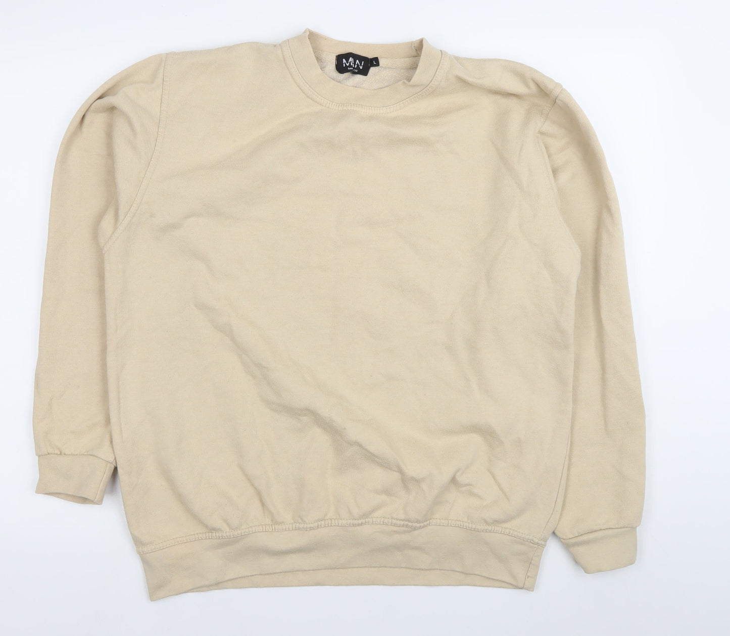Mens UK Size L boohooMAN Beige Pullover Sweatshirt