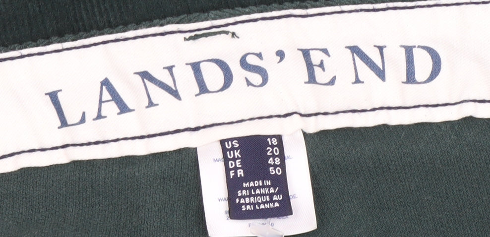 Lands' End Men's Green Corduroy Trousers Size 20W Straight Leg