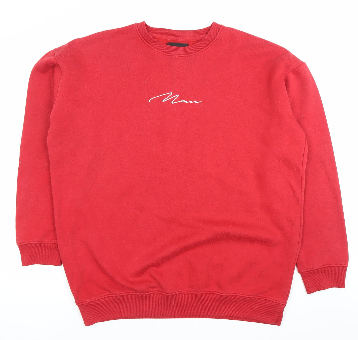 Mens UK Size S BoohooMAN Red Pullover Sweatshirt