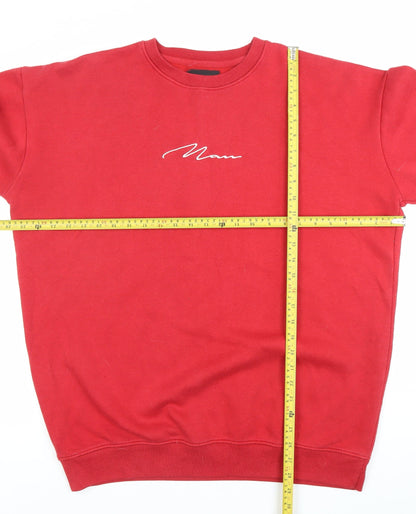 Mens UK Size S BoohooMAN Red Pullover Sweatshirt
