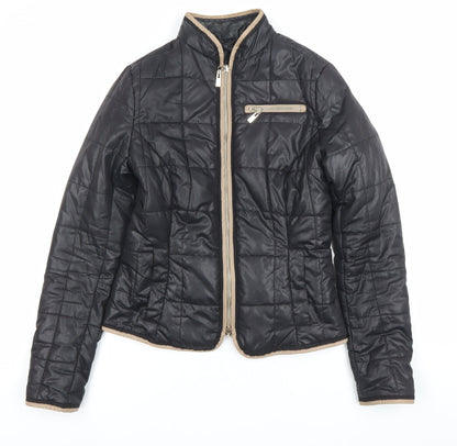 Mohito Womens Black Quilted Polyester Jacket Size 6 Full Zip