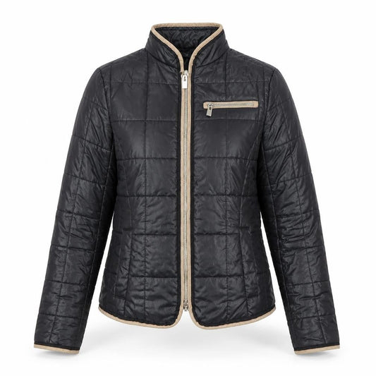 Mohito Womens Black Quilted Polyester Jacket Size 6 Full Zip