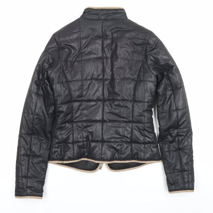 Mohito Womens Black Quilted Polyester Jacket Size 6 Full Zip