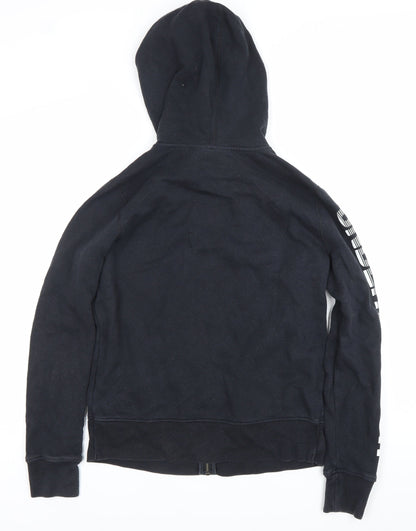 Under Armour Boys Black Full Zip Hoodie Sweatshirt Size S Logo Hooded