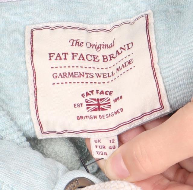 Womens UK Size 12 Fat Face Blue Pullover Hoodie
