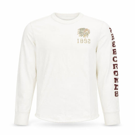 Abercrombie Boys White Pullover Sweatshirt M Crew Neck Long Sleeve Logo