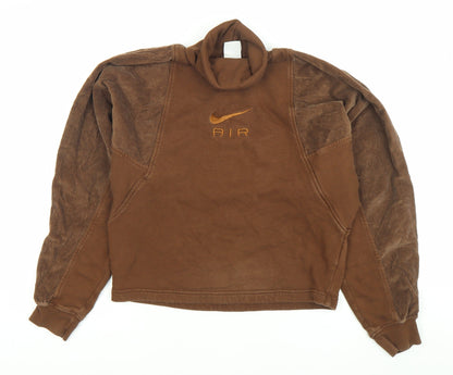 Nike Women’s Brown Pullover Sweatshirt M Corduroy Logo Retro