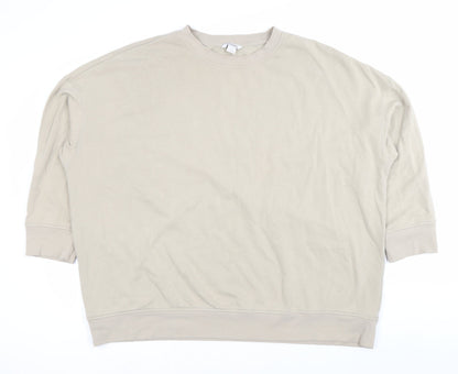 Monki Women’s Beige Crew Neck Pullover Sweatshirt Size L