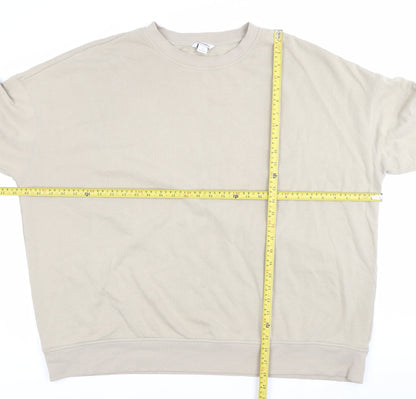 Monki Women’s Beige Crew Neck Pullover Sweatshirt Size L