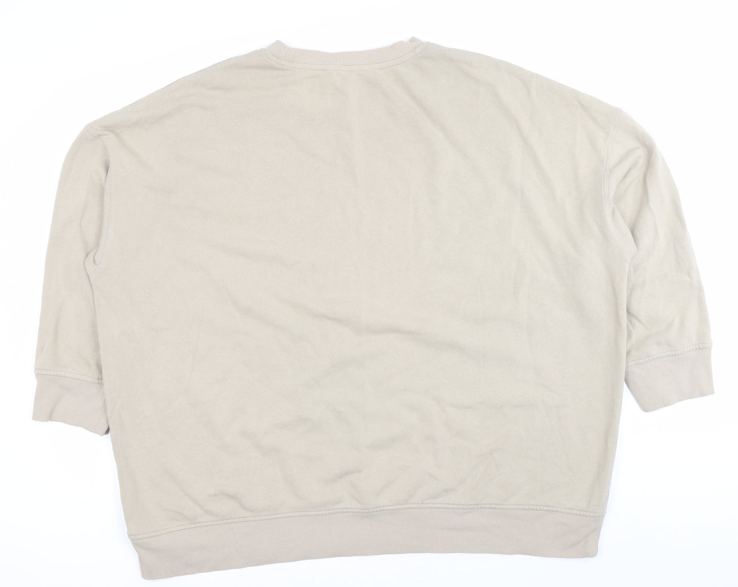 Monki Women’s Beige Crew Neck Pullover Sweatshirt Size L