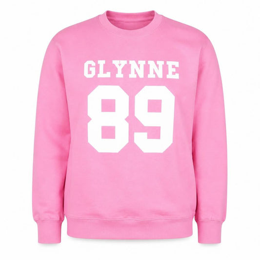 Front view of JustHoods women’s pink pullover sweatshirt s sports graphic 89