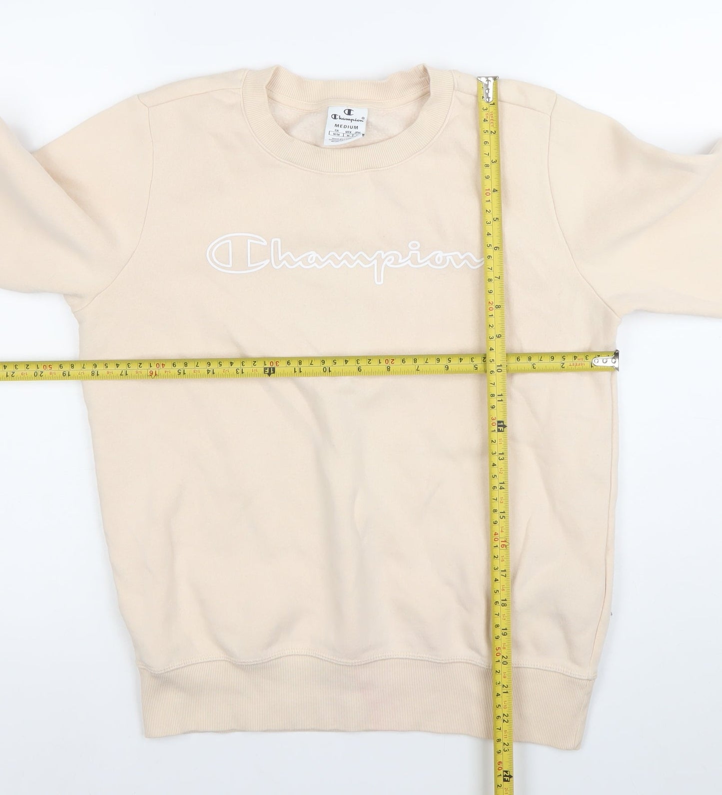 Womens UK Size M Champion Beige Pullover Sweatshirt