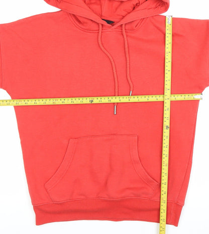 New Look Womens Red Pullover Hoodie Size 6 Cotton Blend