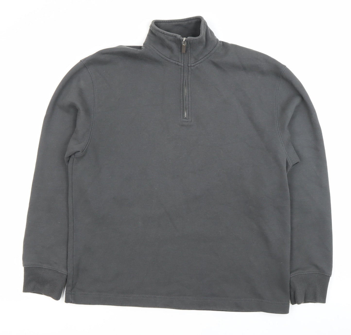 Topman Mens Grey 1/4 Zip High Neck Sweatshirt Size S Regular Fit