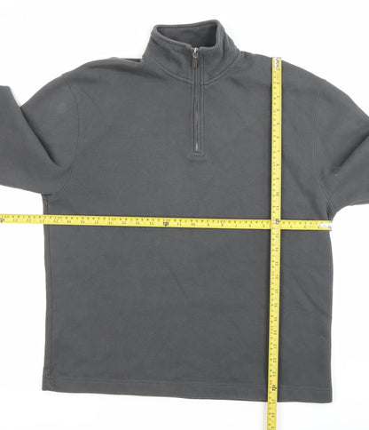 Topman Mens Grey 1/4 Zip High Neck Sweatshirt Size S Regular Fit