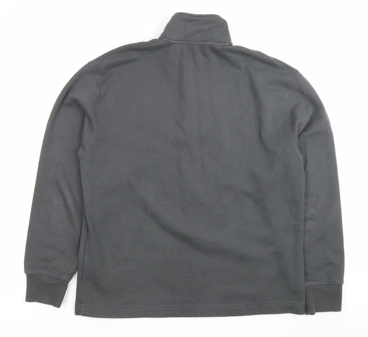 Topman Mens Grey 1/4 Zip High Neck Sweatshirt Size S Regular Fit