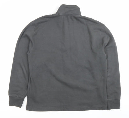 Topman Mens Grey 1/4 Zip High Neck Sweatshirt Size S Regular Fit