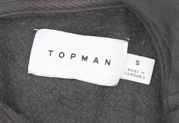 Topman Mens Grey 1/4 Zip High Neck Sweatshirt Size S Regular Fit