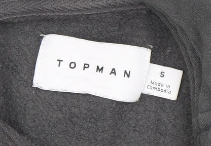 Topman Mens Grey 1/4 Zip High Neck Sweatshirt Size S Regular Fit