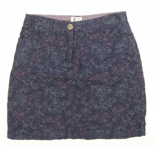 Matalan Women’s Blue Floral Corduroy Pencil Skirt Size 10