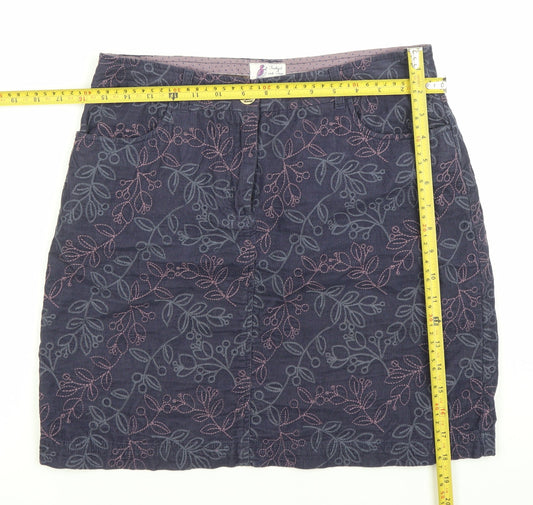 Matalan Women’s Blue Floral Corduroy Pencil Skirt Size 10