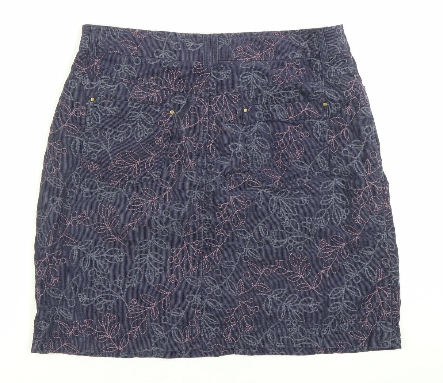 Matalan Women’s Blue Floral Corduroy Pencil Skirt Size 10