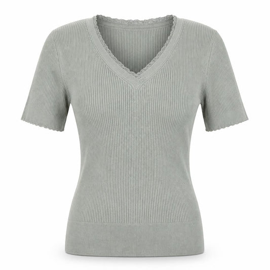 Womens UK Size 10 Marks and Spencer Green Basic T-Shirt