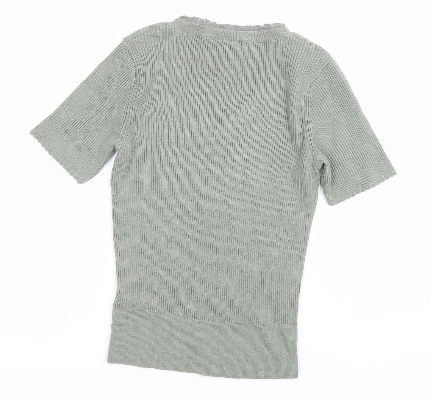 Womens UK Size 10 Marks and Spencer Green Basic T-Shirt