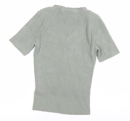 Womens UK Size 10 Marks and Spencer Green Basic T-Shirt
