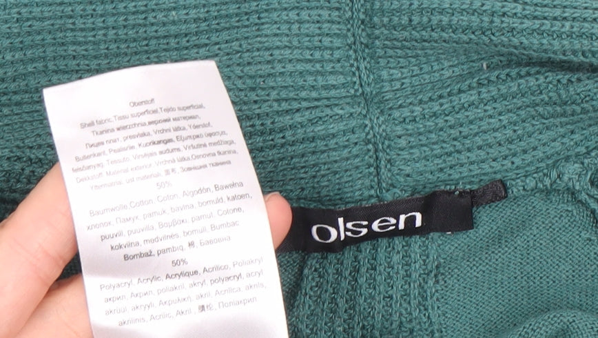 Womens UK Size 12 Olsen Green Cardigan Jumper