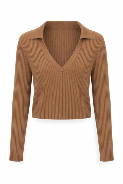 Womens UK Size M H&M Divided Brown Cropped Blouse