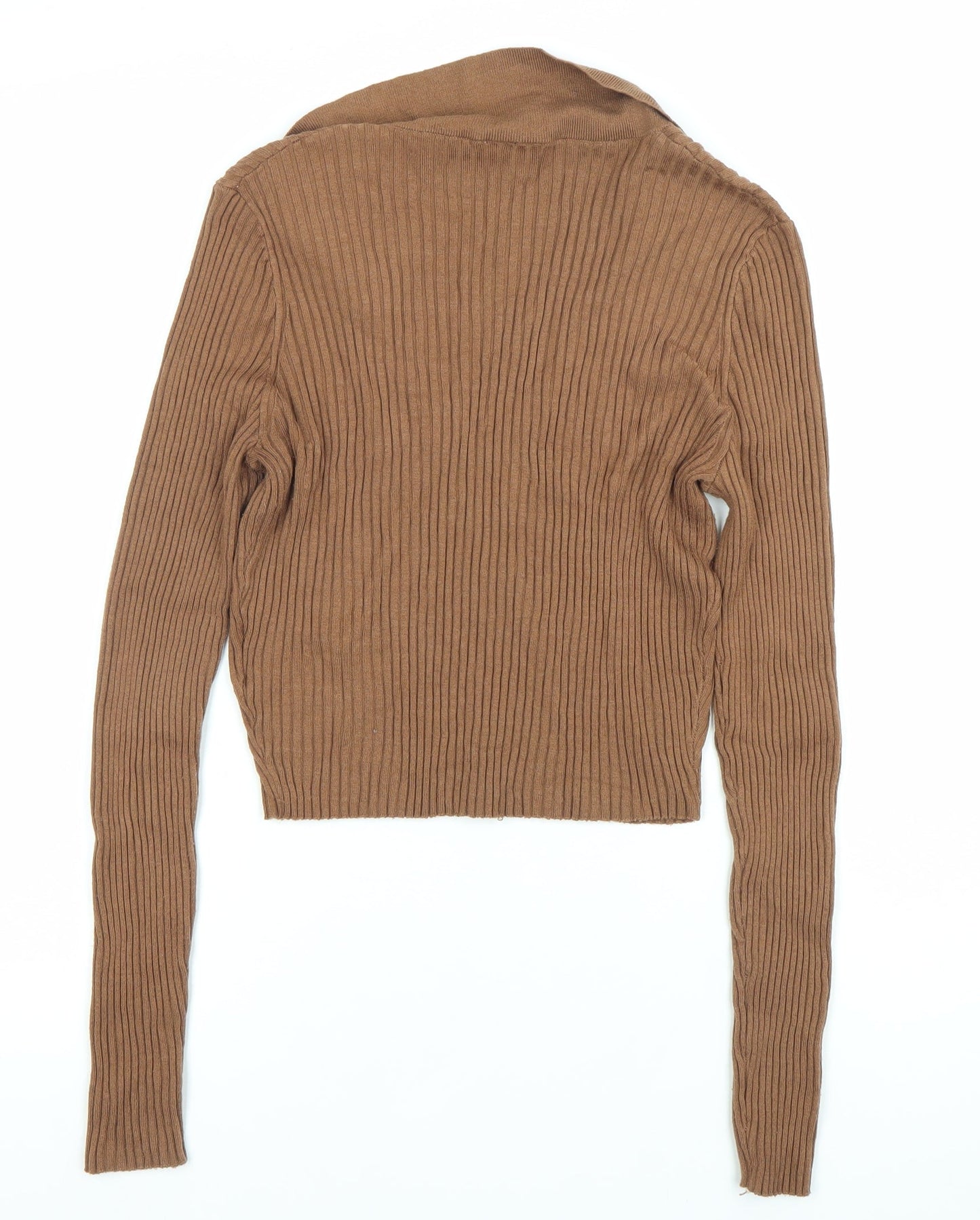 Womens UK Size M H&M Divided Brown Cropped Blouse