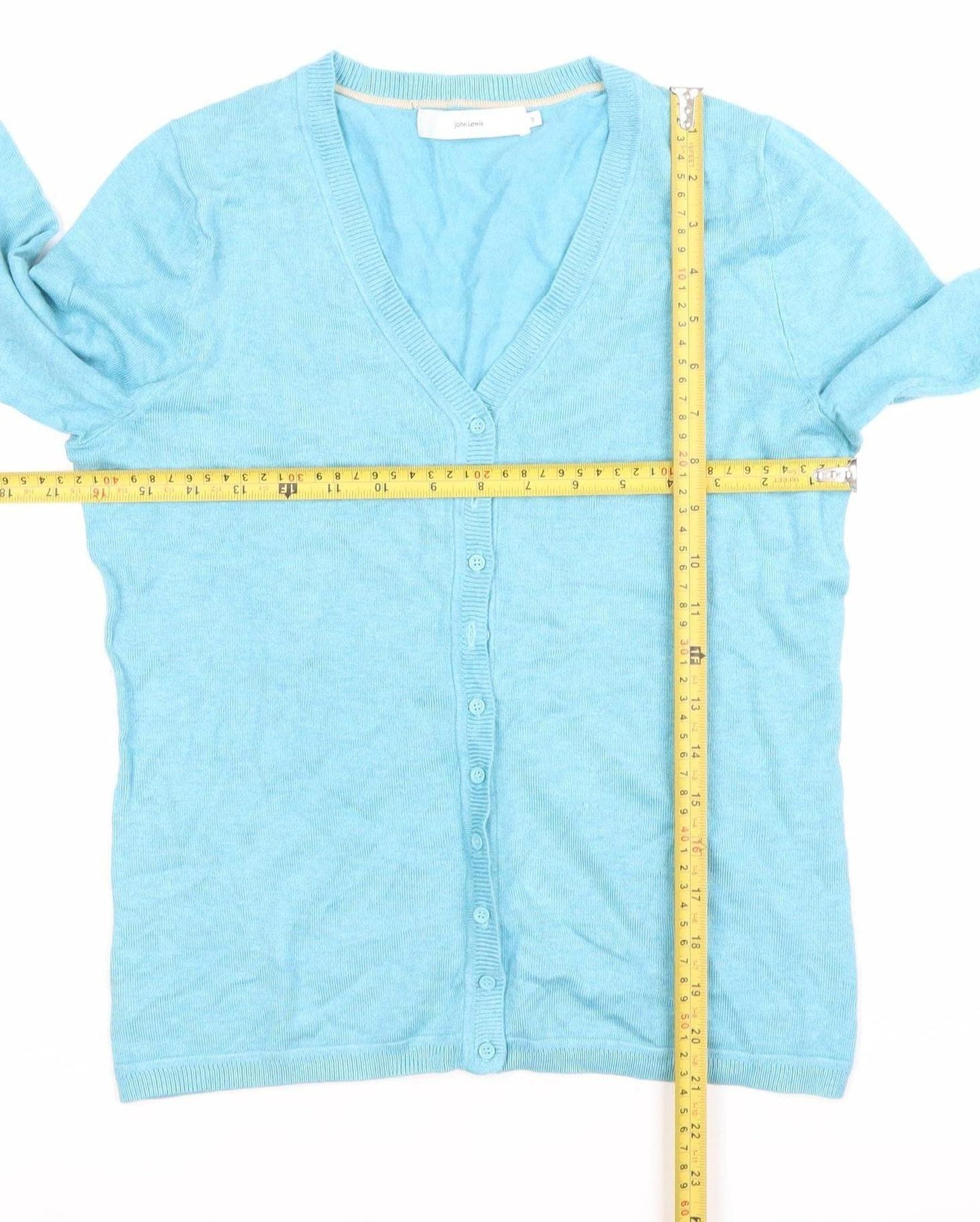 Womens UK Size 8 John Lewis Blue Cardigan Jumper