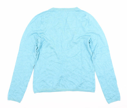 Womens UK Size 8 John Lewis Blue Cardigan Jumper