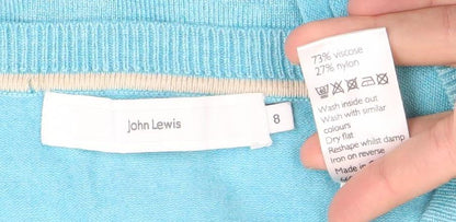 Womens UK Size 8 John Lewis Blue Cardigan Jumper