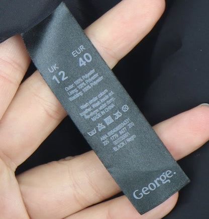 George Women’s Black Size 12 Puffer Jacket Quilted Zip Coat