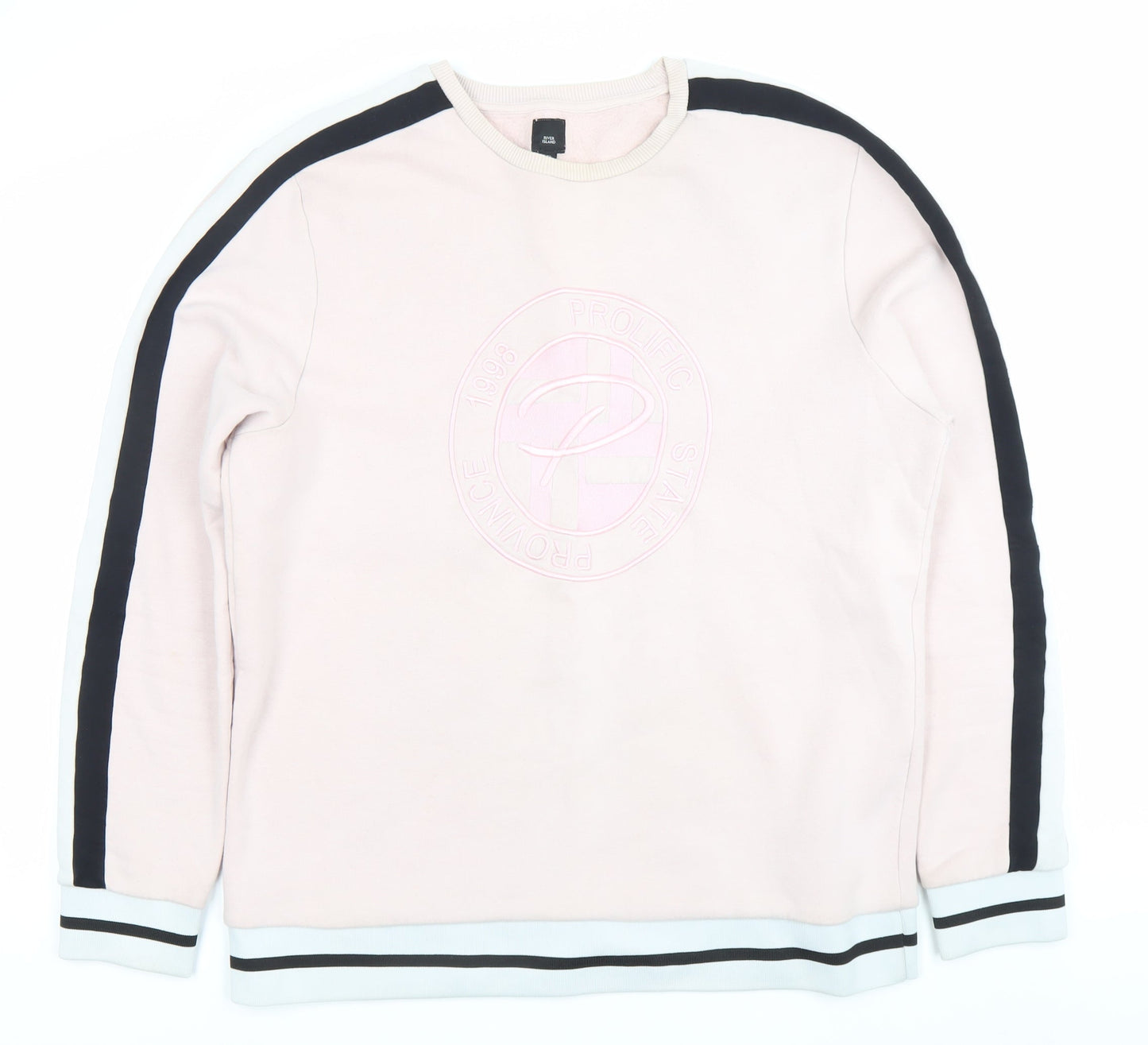 Mens UK Size XL River Island Pink Pullover Sweatshirt