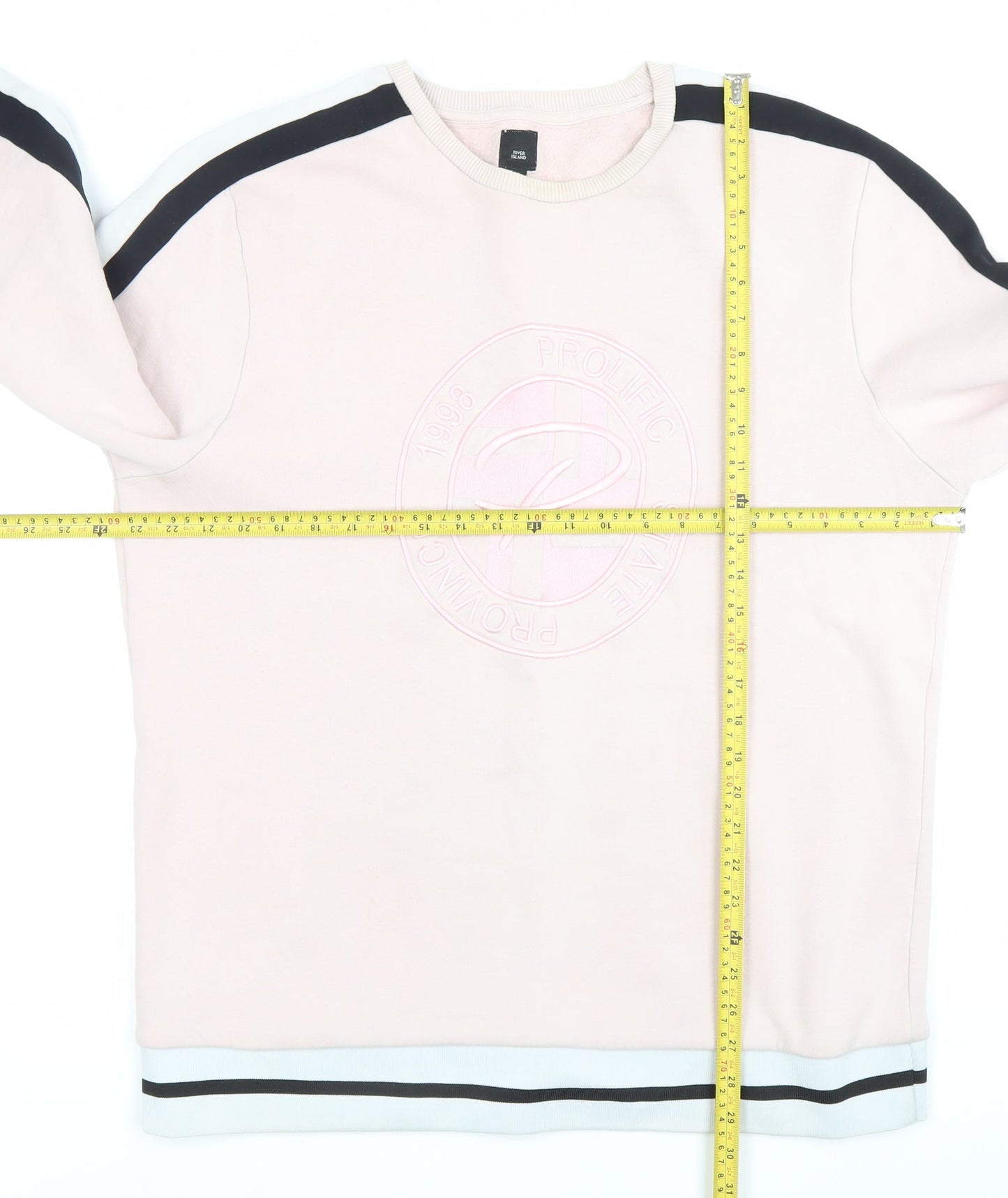 Mens UK Size XL River Island Pink Pullover Sweatshirt