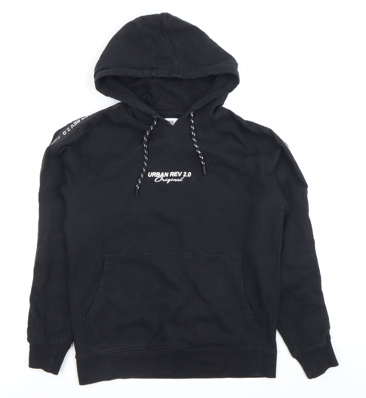 Reo Men’s Black Pullover Hoodie Medium Urban Graphic Logo