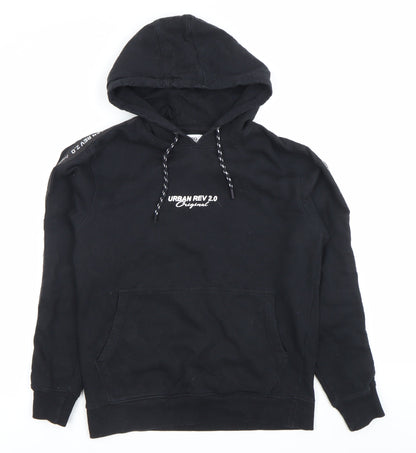 Reo Men’s Black Pullover Hoodie Medium Urban Graphic Logo